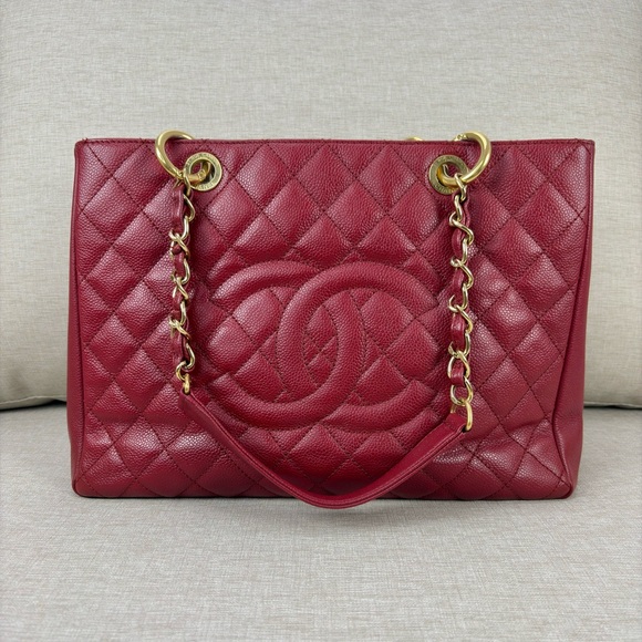 CHANEL Red Caviar Grand Shopping Tote GST Bag GHW Series 16 - Picture 1 of 16